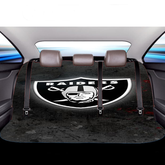 Oakland Raiders Black Car Back Rear Seat Covers