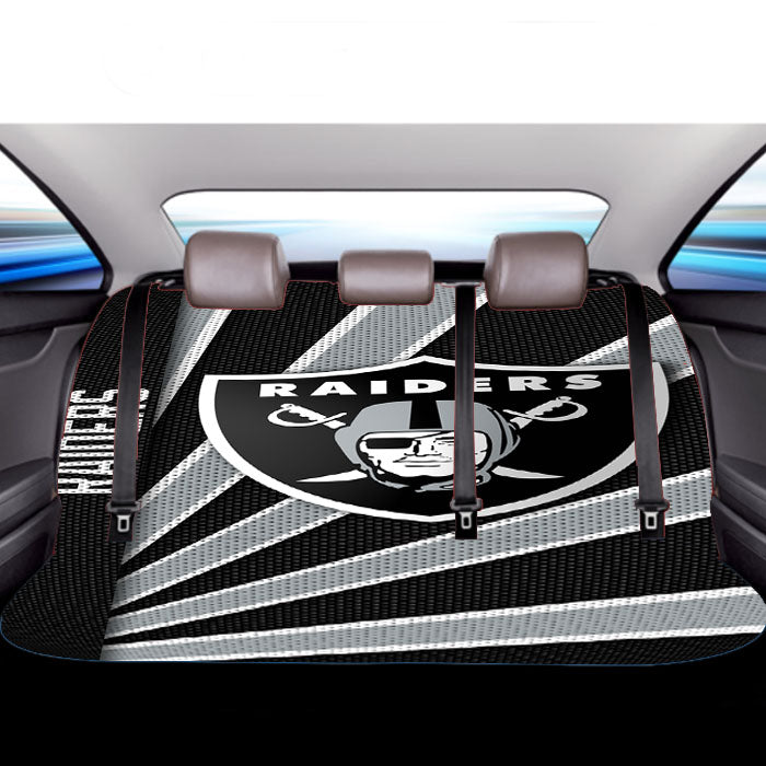 Oakland Raiders Stripe Wallpaper Car Back Rear Seat Covers