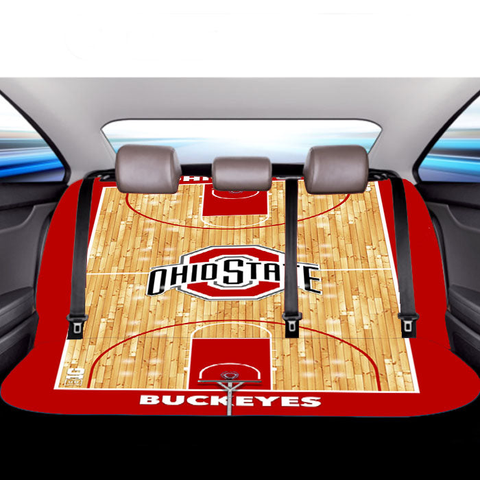 Ohio State Buckeyes Basketball Court Car Back Rear Seat Covers