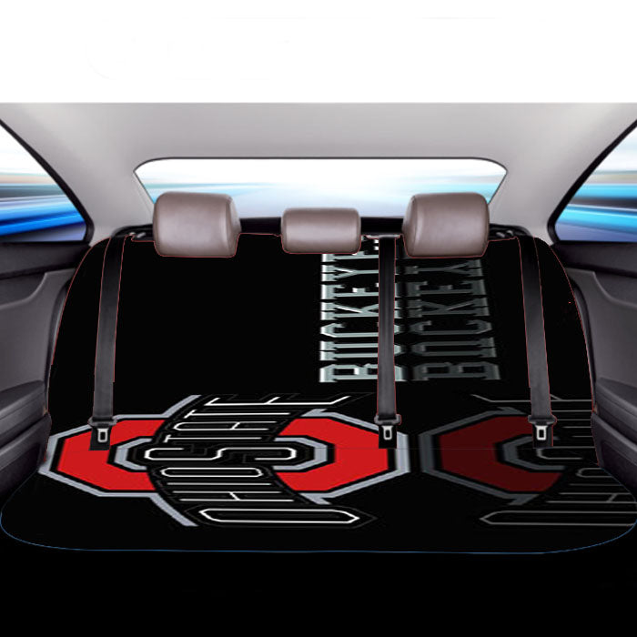 Ohio State Buckeyes Black Car Back Rear Seat Covers