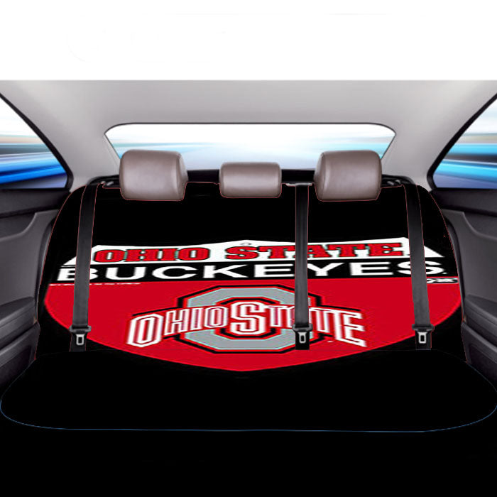 Ohio State Buckeyes Logo Black Car Back Rear Seat Covers