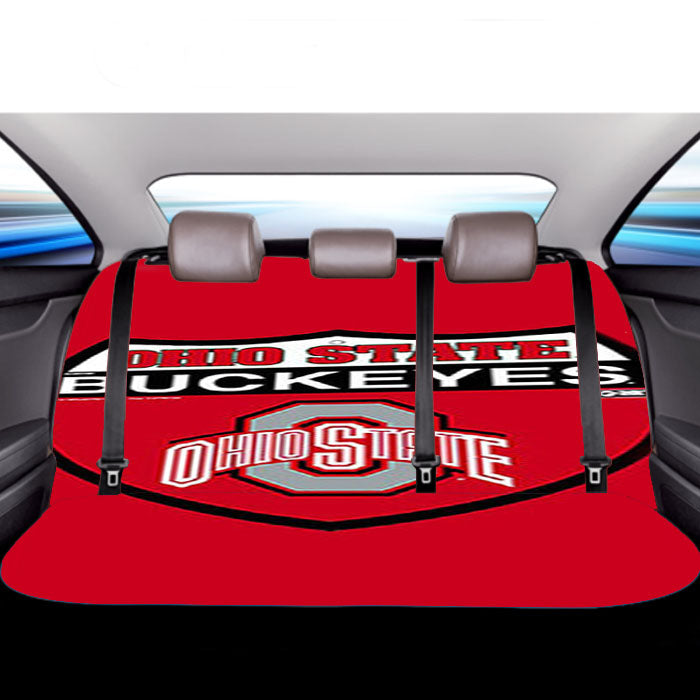 Ohio State Buckeyes Logo Red Car Back Rear Seat Covers