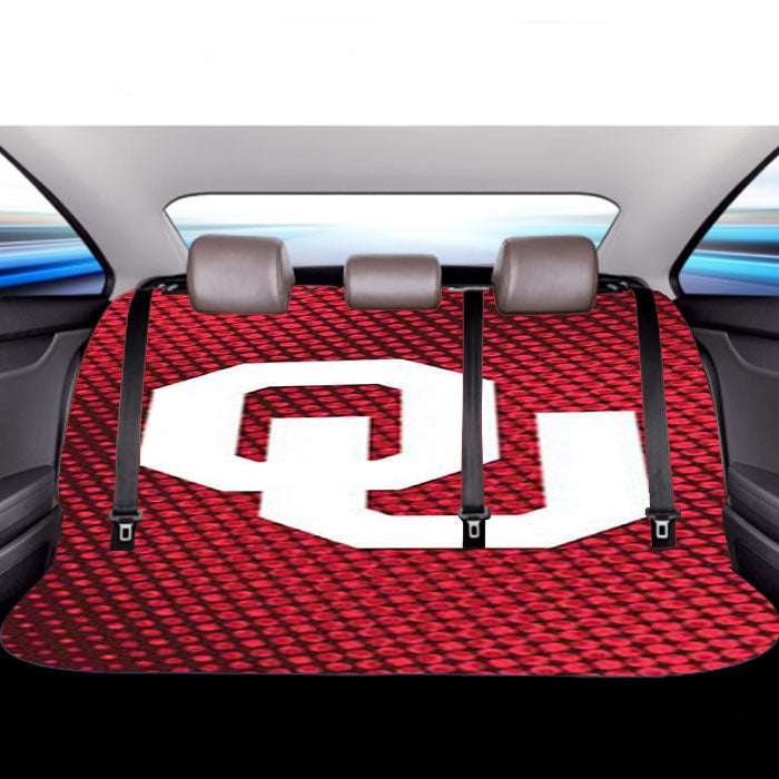 Ok Sooners Halftone Red Car Back Rear Seat Covers