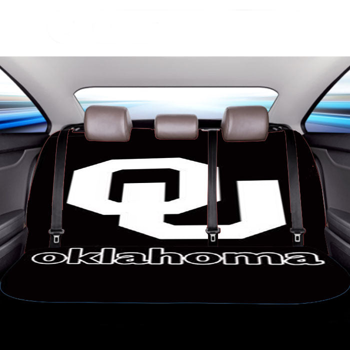 Oklahoma Sooners Black Logo Car Back Rear Seat Covers