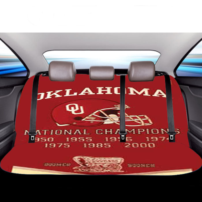 Oklahoma Sooners Championship Banner Car Back Rear Seat Covers
