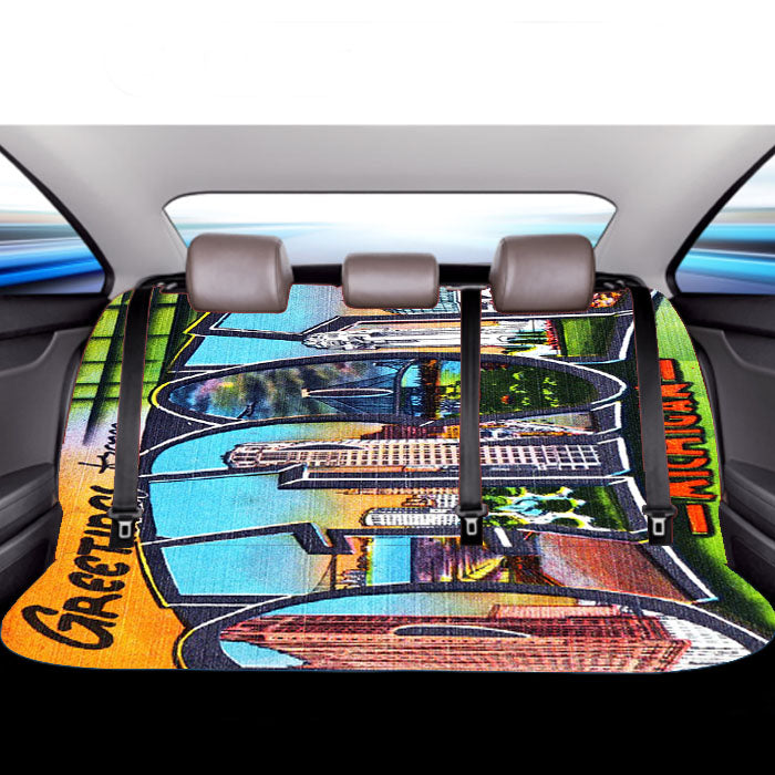 Old Classic Detroit Postcard Car Back Rear Seat Covers