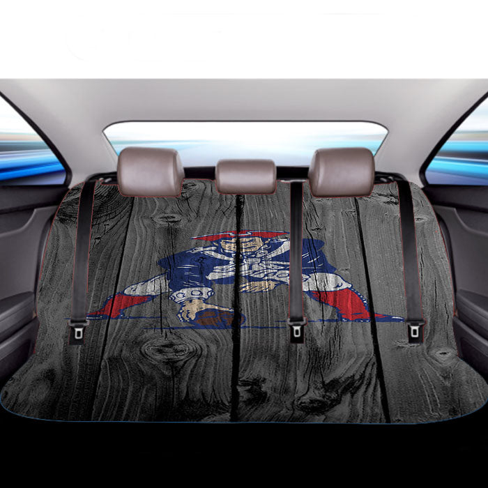 Old England Patriots Nfl Logo Dark Wood Wallpaper Car Back Rear Seat Covers
