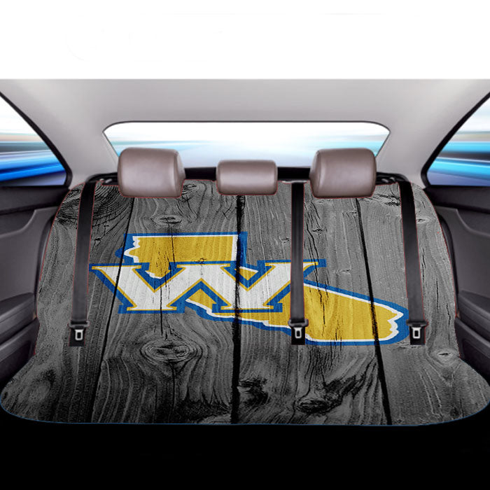 Old Golden State Warriors Logo Dark Wood Wallpaper Car Back Rear Seat Covers