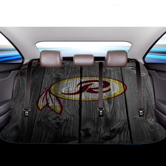 Old Washington Redskin Logo Dark Wood Wallpaper Car Back Rear Seat Covers