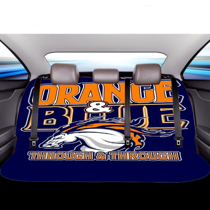 Orange Blue Hockey Car Back Rear Seat Covers