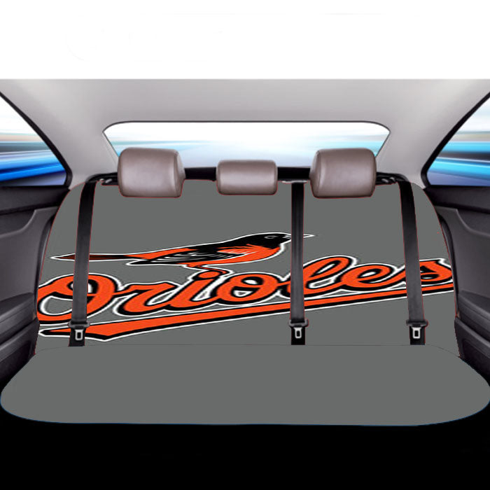 Orioles Baseball Logo Gray Car Back Rear Seat Covers