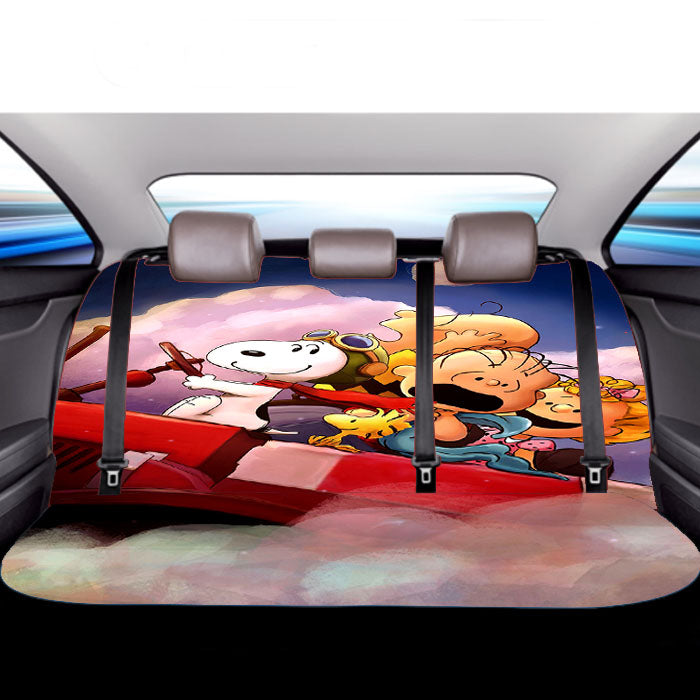 Peanuts Gang Watercolor And Friends Car Back Rear Seat Covers