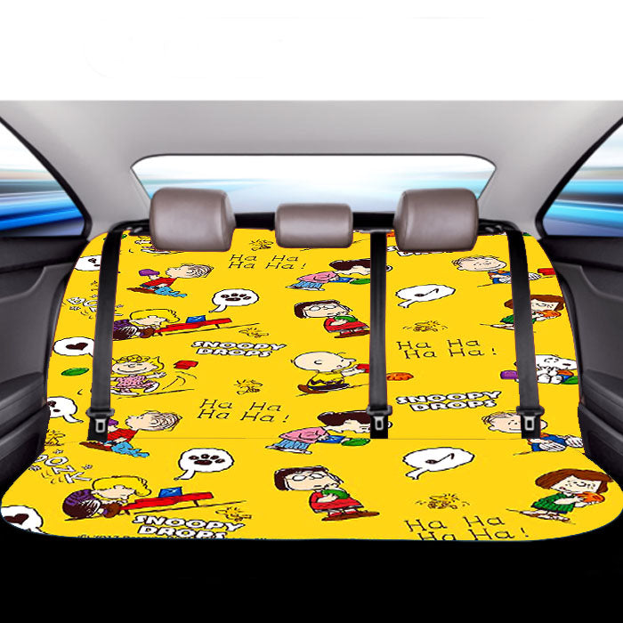 Peanuts Movie Worldwide Doodle Character Car Back Rear Seat Covers