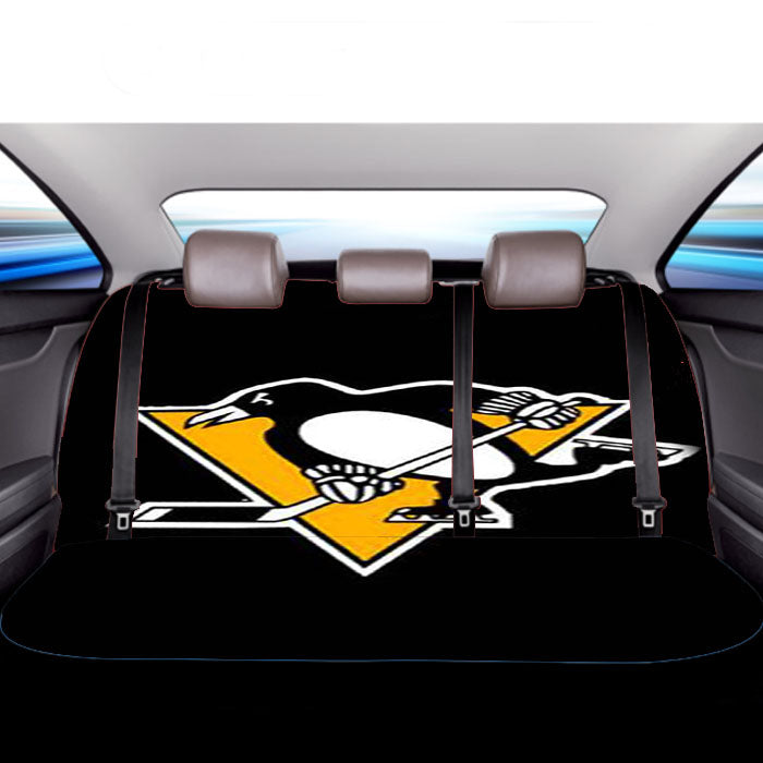 Pittsburgh Penguins Black Logo Car Back Rear Seat Covers