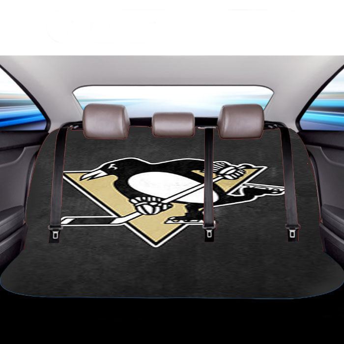 Pittsburgh Penguins Logo Dark Gray Car Back Rear Seat Covers