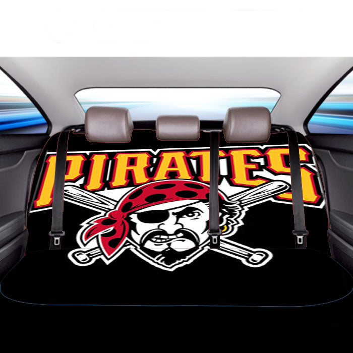 Pittsburgh Pirates Black Background Car Back Rear Seat Covers