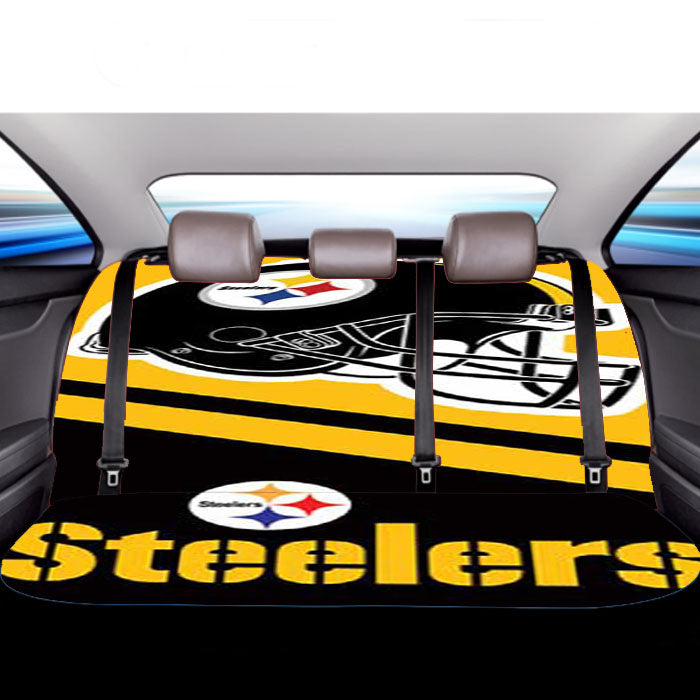 Pittsburgh Steelers Helmet Stripes Car Back Rear Seat Covers