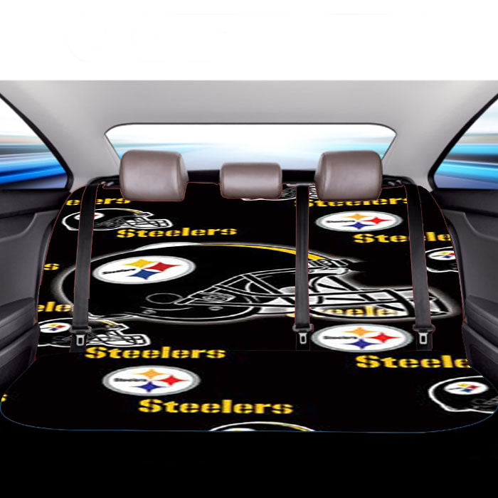 Pittsburgh Steelers Logos Helmets Car Back Rear Seat Covers