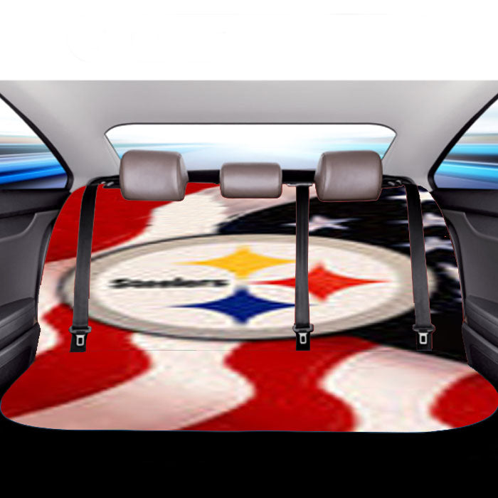 Pittsburgh Steelers Usa Flag Car Back Rear Seat Covers