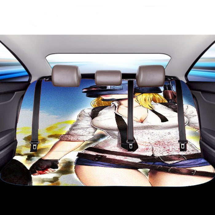 Pubg Helmet Girl Car Back Rear Seat Covers