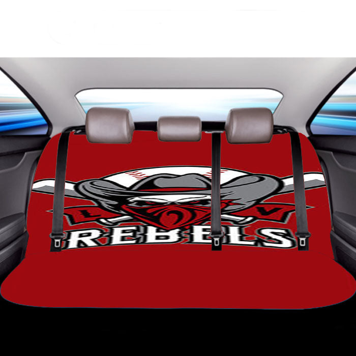 Rebels Baseball Logo Red Car Back Rear Seat Covers