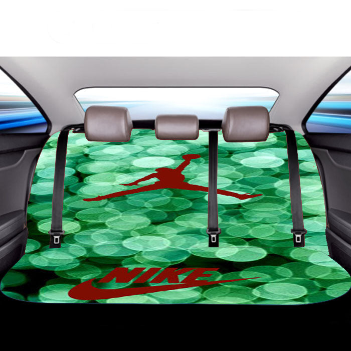 Red Nike Air Jordan Green Glitter Car Back Rear Seat Covers