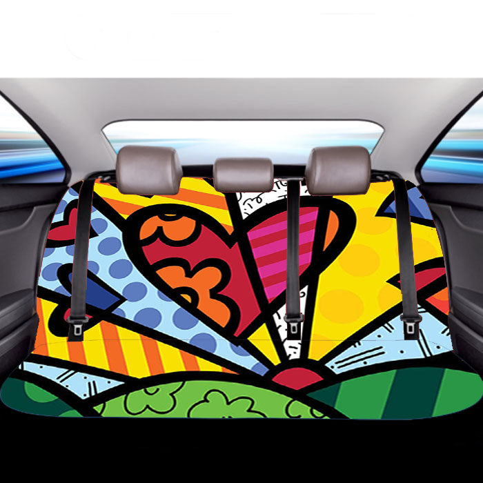 Romero Britto Pop Hearts Wallpaper Car Back Rear Seat Covers