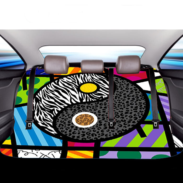 Romero Britto Yin Yang Wallpaper Car Back Rear Seat Covers
