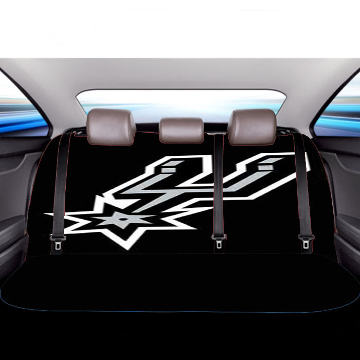San Antonio Spurs Logo Blk Bkg Car Back Rear Seat Covers