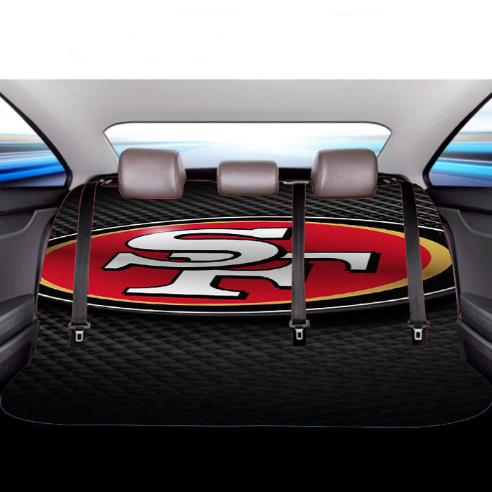 San Francisco 49Ers Black Carbon Fiber Logo Car Back Rear Seat Covers