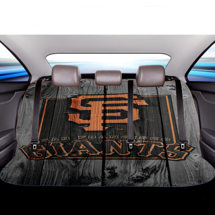 San Francisco Giants Logo Dark Wood Car Back Rear Seat Covers