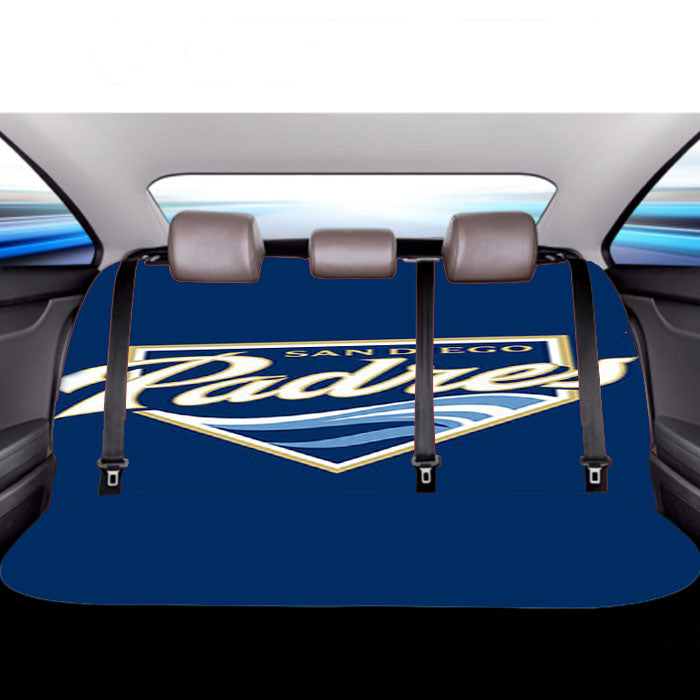 Sandiego Padres Baseball Logo Blue Car Back Rear Seat Covers