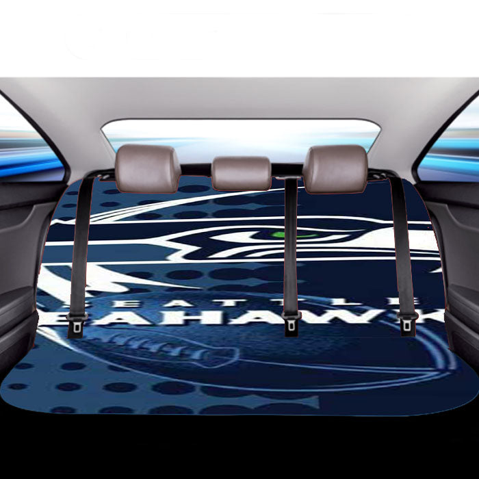 Seattle Seahawks Over Dots Car Back Rear Seat Covers
