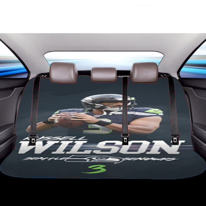 Seattle Seahawks Russell Wilson Car Back Rear Seat Covers
