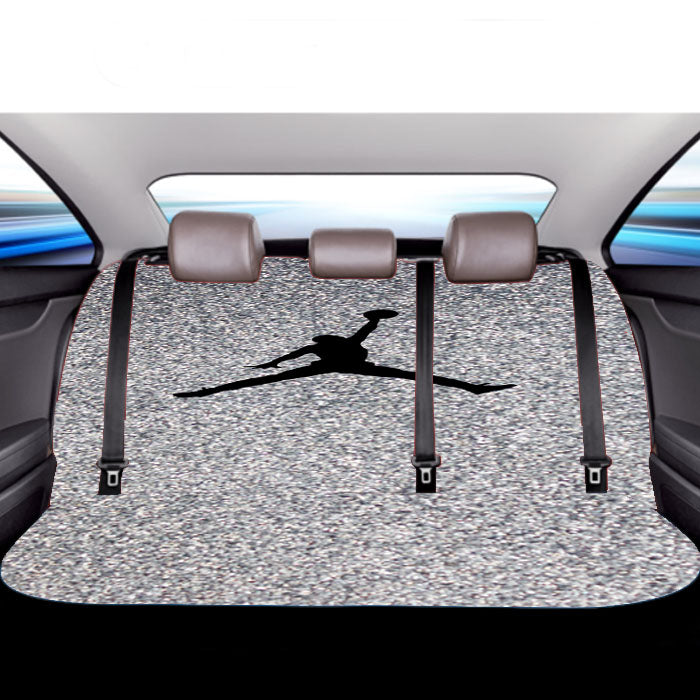 Silver Glitter Air Jordan Logo Car Back Rear Seat Covers