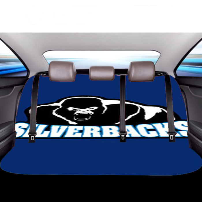 Silverback Baseball Logo Blue Car Back Rear Seat Covers