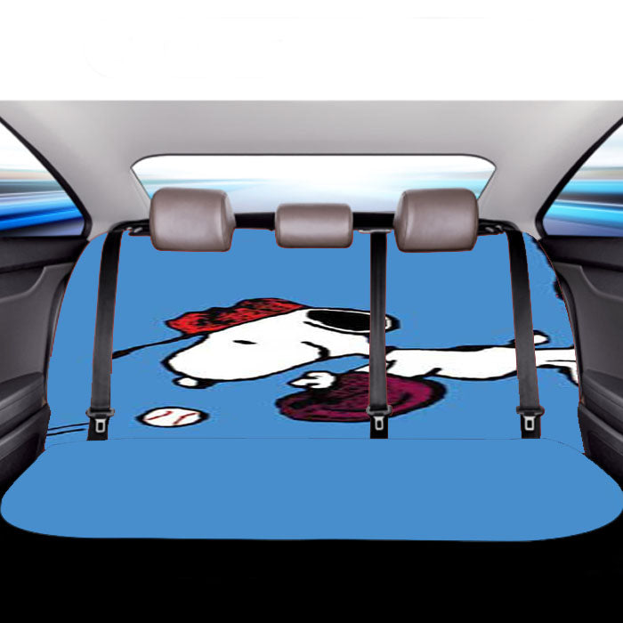 Snoopy Baseball Catch Car Back Rear Seat Covers