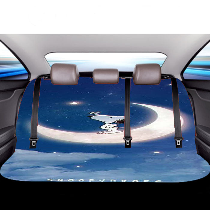 Snoopy Peanuts In Moon Car Back Rear Seat Covers