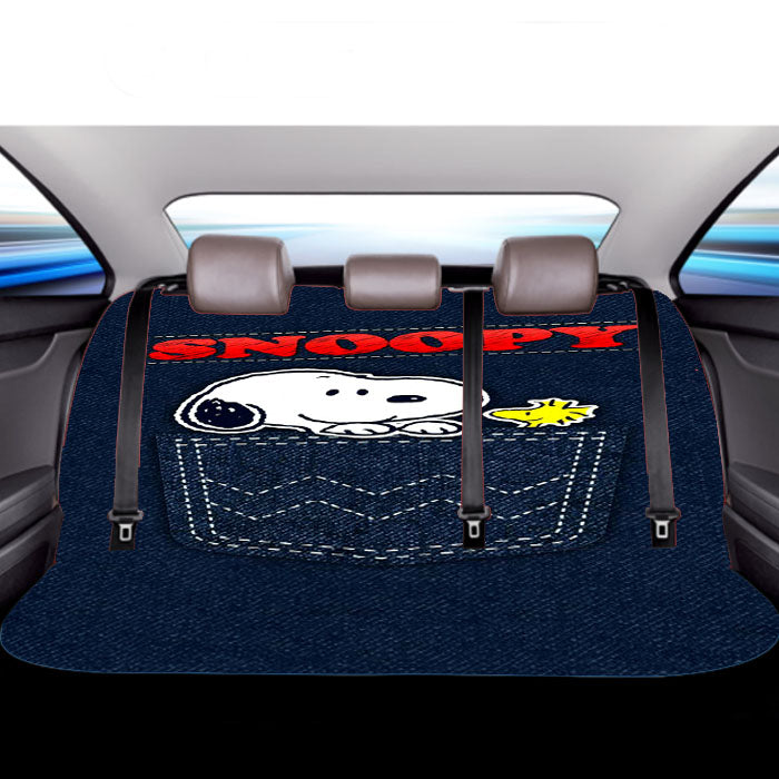Snoopy Peanuts Pants Denim Pocket Car Back Rear Seat Covers