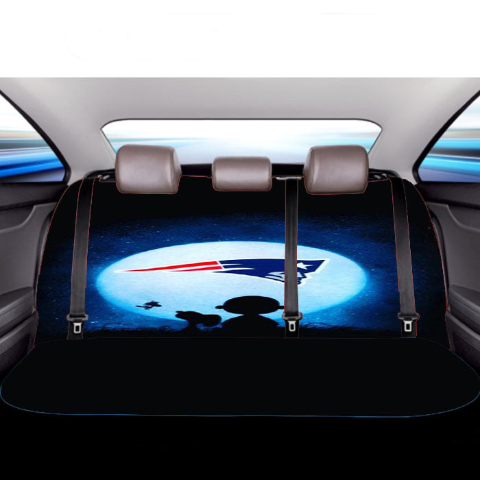 Snoppy And Charlie New England Patriots Car Back Rear Seat Covers