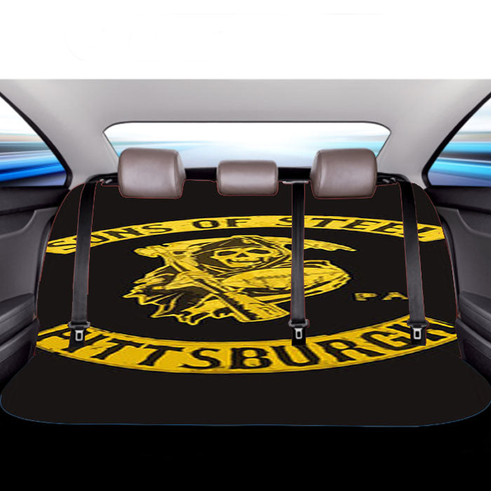 Sons Of Steel Pittsburgh Dark Grey Car Back Rear Seat Covers