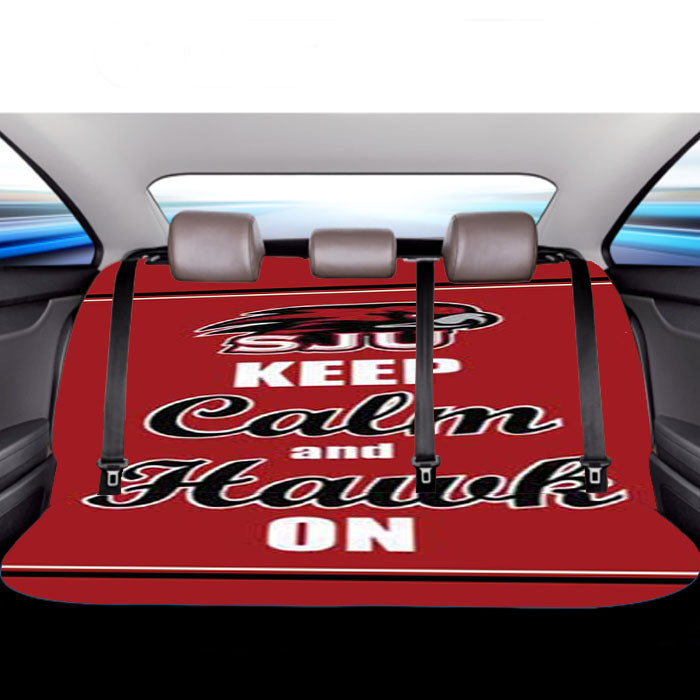St Joseph U Keep Calm Hawk On Car Back Rear Seat Covers