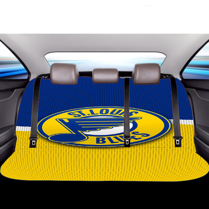 St Louis Logo Blue Yellow Jersey Car Back Rear Seat Covers