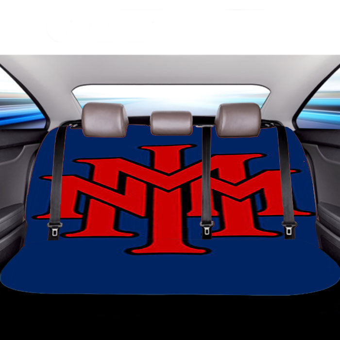 Stackednmmi Baseball Logo Blue Car Back Rear Seat Covers