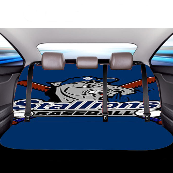 Stallions Baseball Logo Blue Car Back Rear Seat Covers