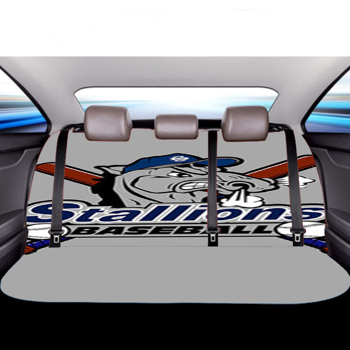 Stallions Baseball Logo Gray Car Back Rear Seat Covers