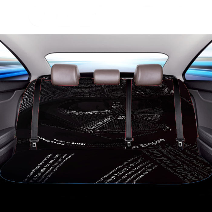 Star Wars Darth Vader Mask Typography Car Back Rear Seat Covers