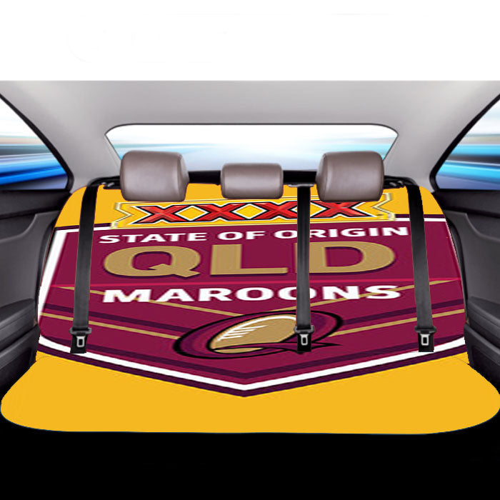 State Of Origin Maroons Yellow Car Back Rear Seat Covers