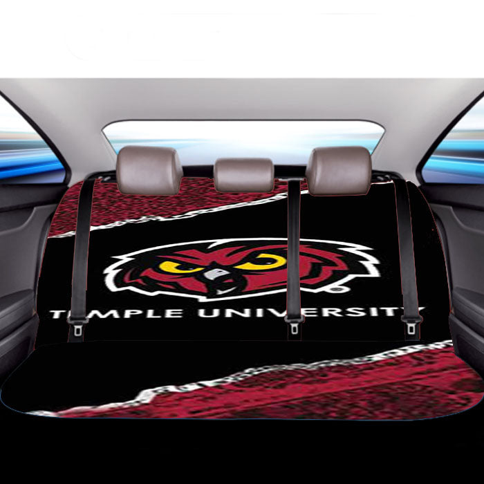 Temple University Strip Car Back Rear Seat Covers