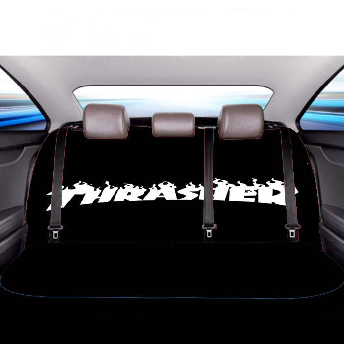 Thrasher Black White Car Back Rear Seat Covers
